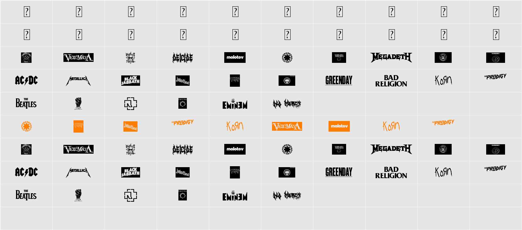 MUSIC LOGOS TFB Character Map