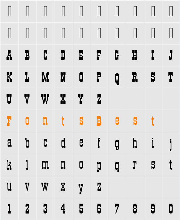 OldTowneNo536DRo1 Character Map
