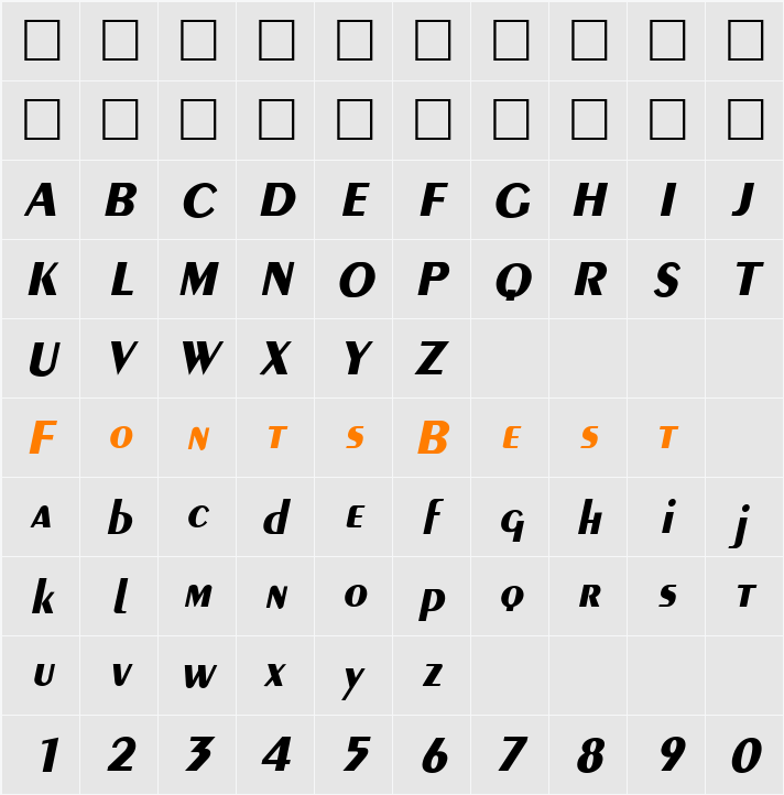 Penyae Character Map