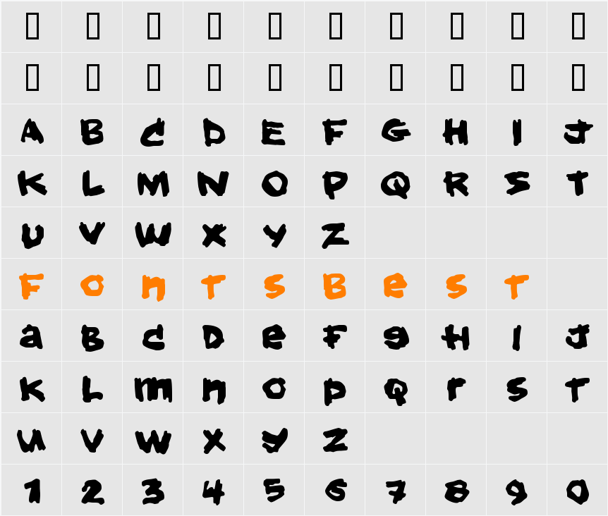 Hold your breath Character Map