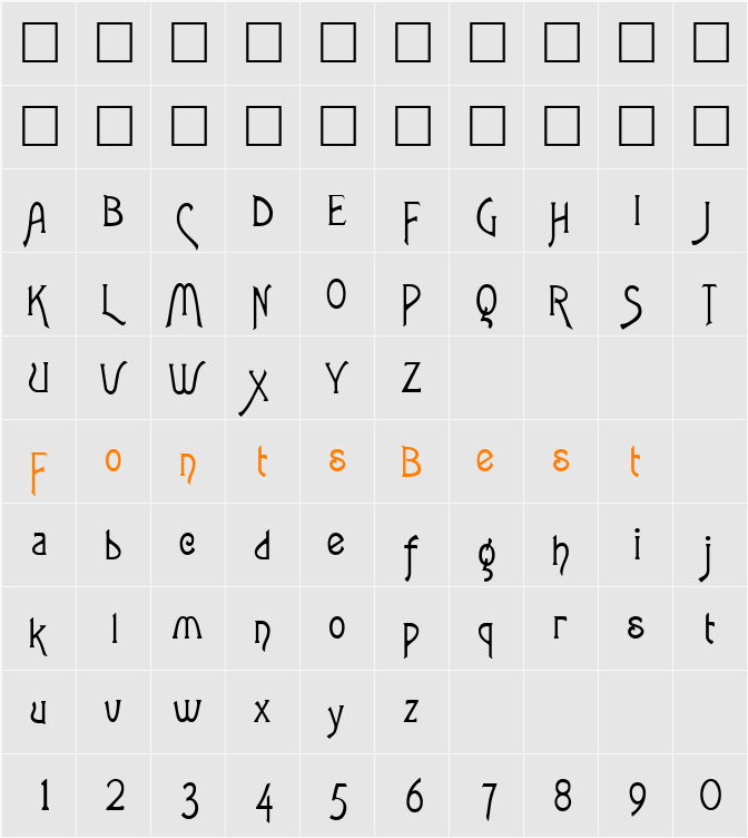 QTLautrecType Character Map