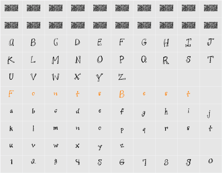 JuicyRags Character Map