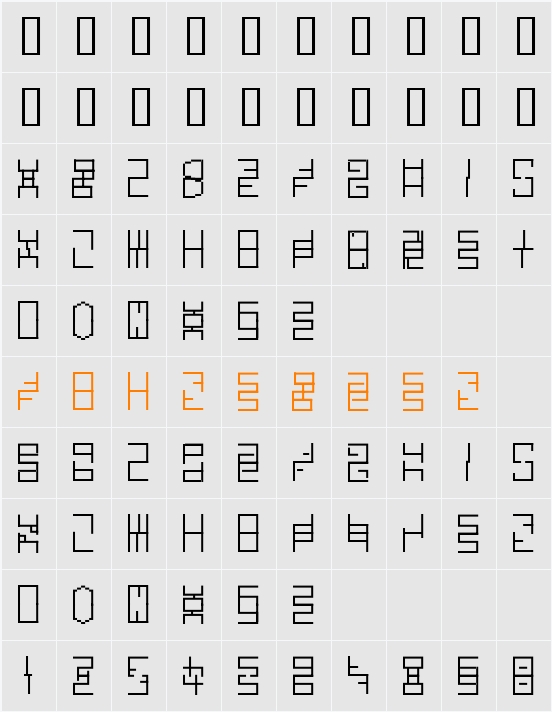 Headlong Character Map