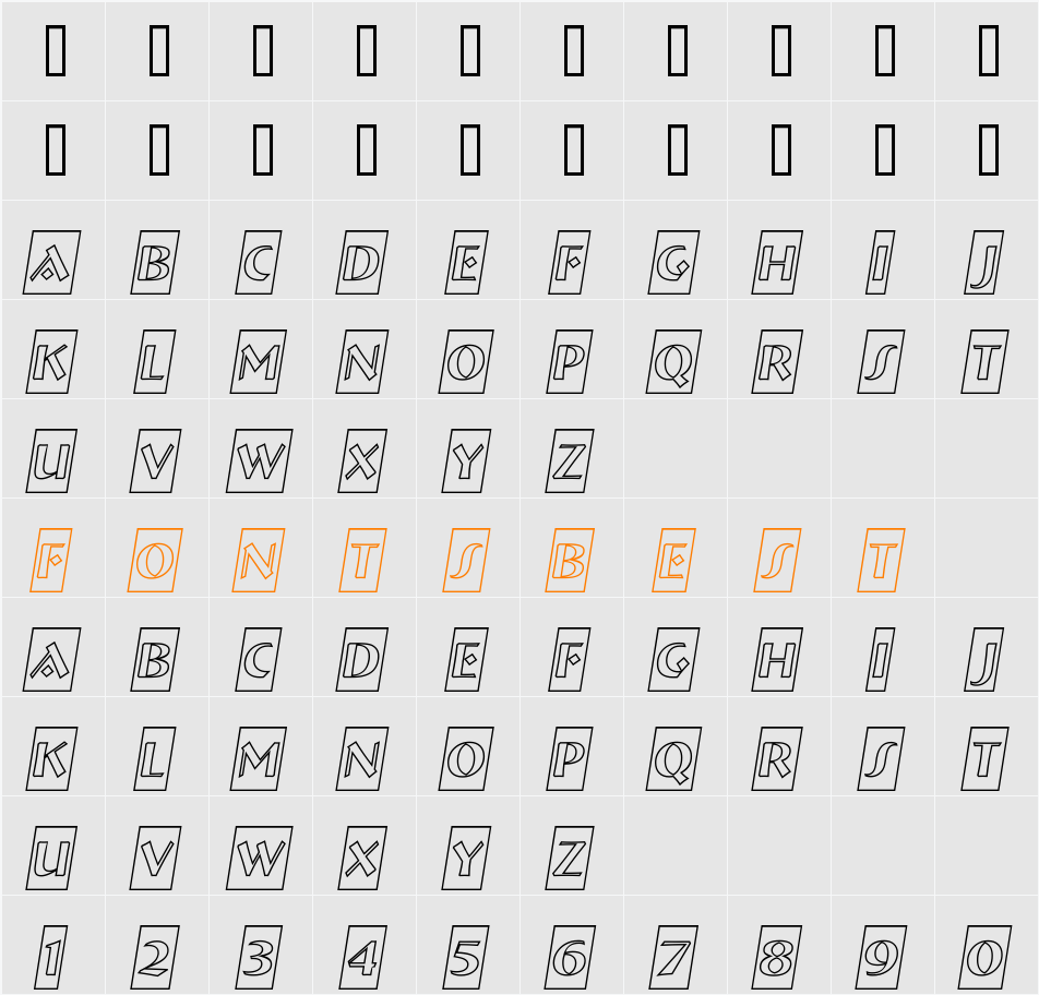 a_BremenCmOtlObl Character Map