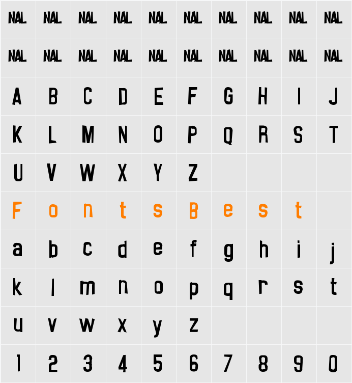 Noasarck Sporadico Character Map