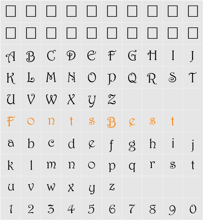 922-CAI978 Character Map