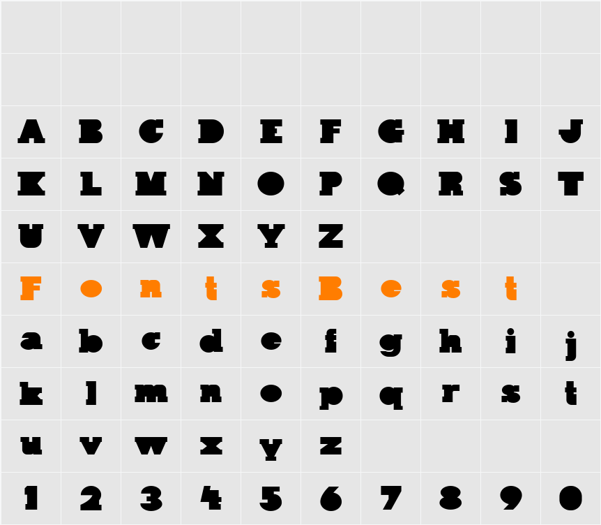 Kaine Block Character Map