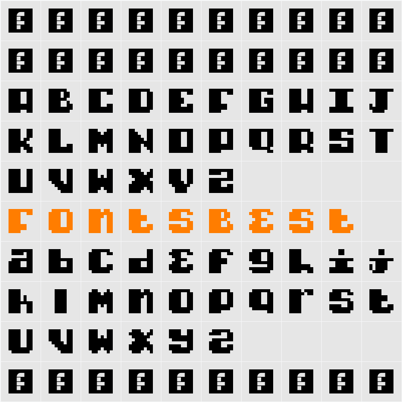 Typo pixel Character Map