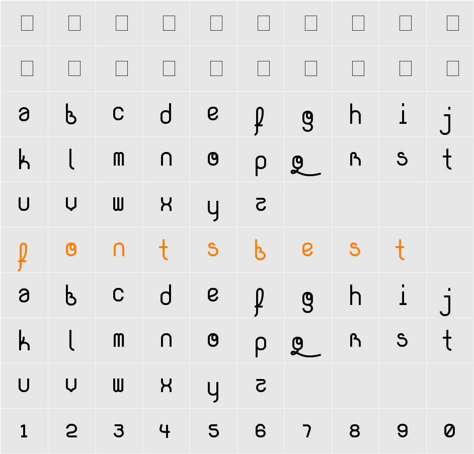 quiñók Character Map