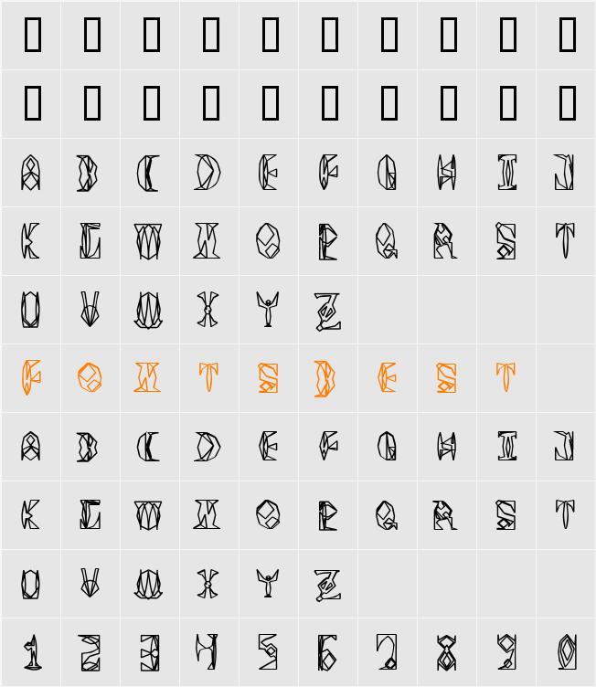 Space Gimboid Block Hollow Character Map