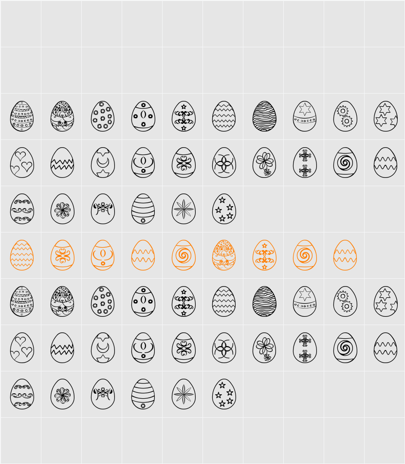 Easter eggs ST Character Map