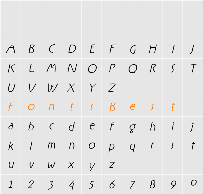 Rx-FiveFive Character Map