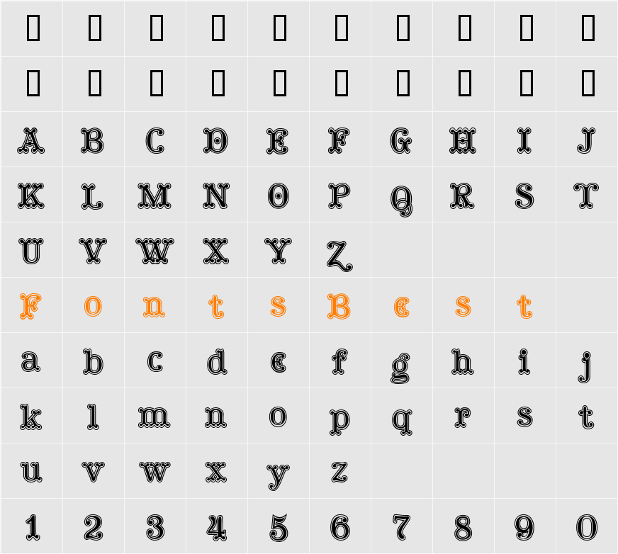 TuskcandyInline Character Map
