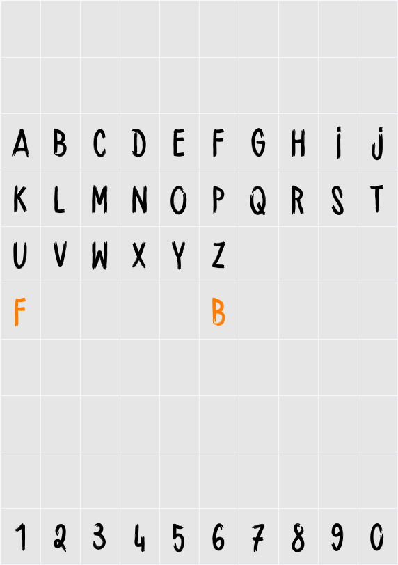 HANDBRUSH_CRE Character Map