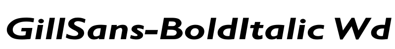 GillSans-BoldItalic Wd Font Image
