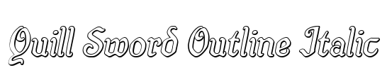 Quill Sword Outline Italic Font Image