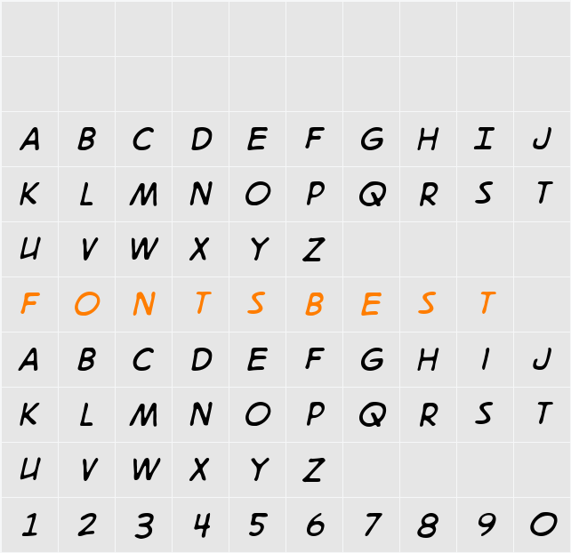 DigitalStrip 2.0 BB Character Map