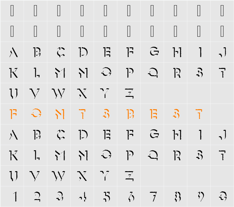 GlaserSteOnlShaD Character Map