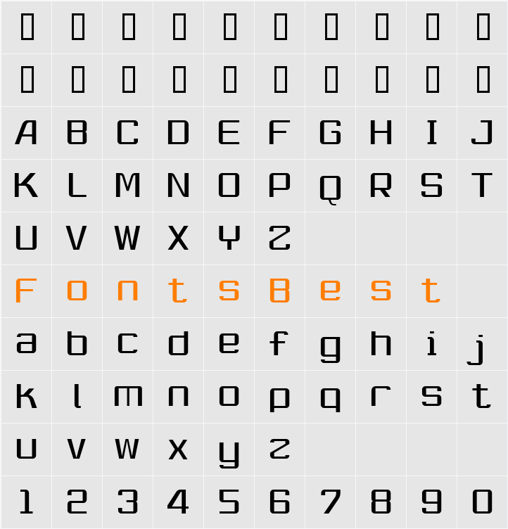 RobustikLight Character Map