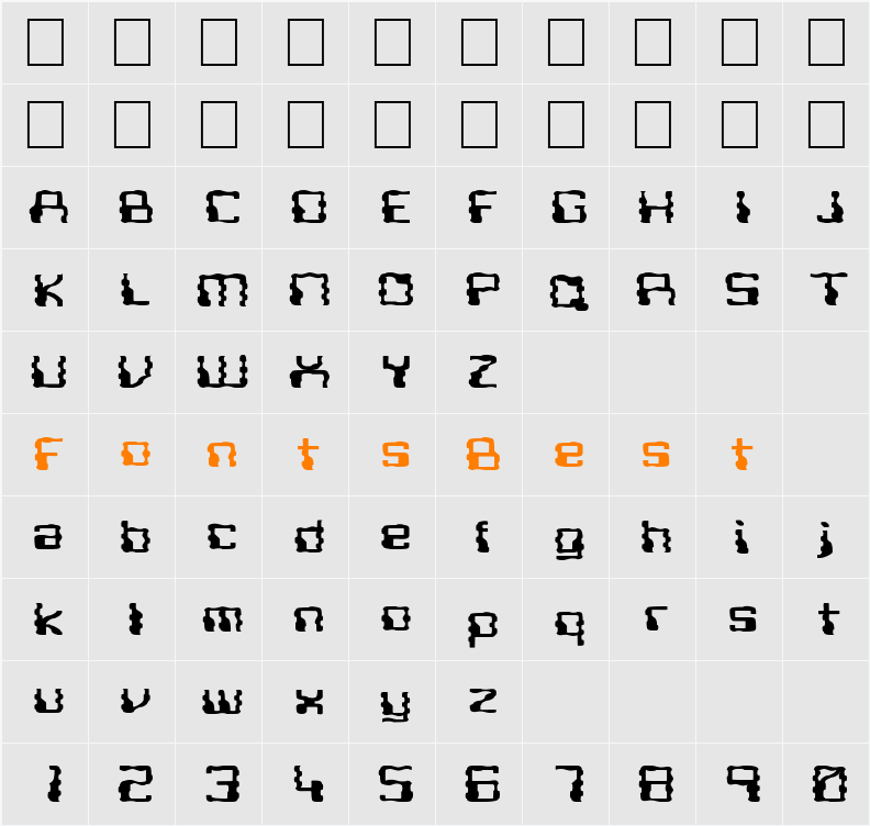 FZ DIGITAL 5 WAVEY EX Character Map