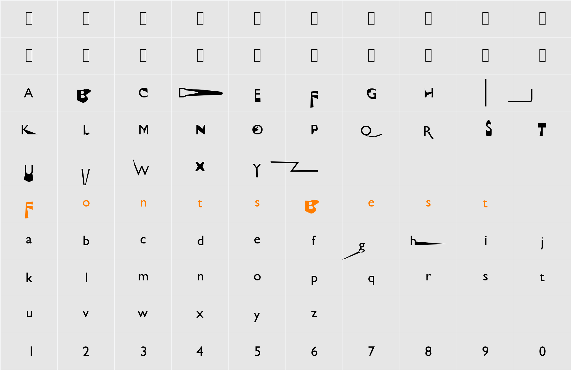 Greg Sans Character Map