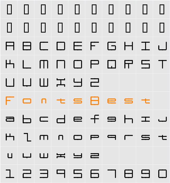 Oscilloscope Character Map