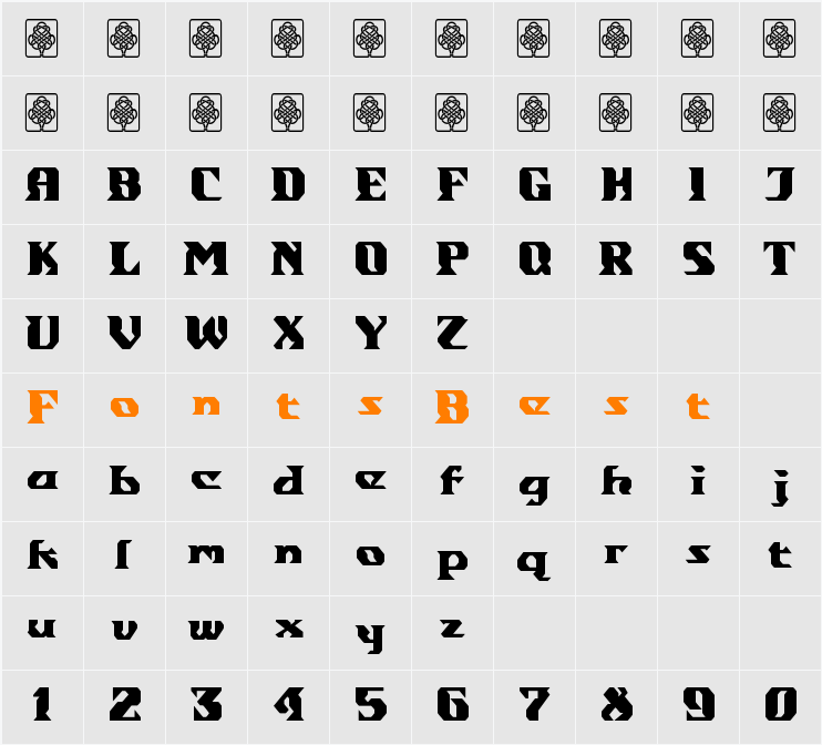 gondrong Character Map