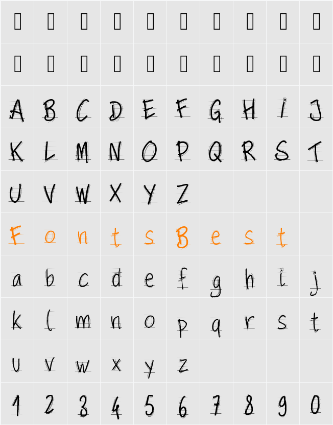 PWScolarpaper Character Map