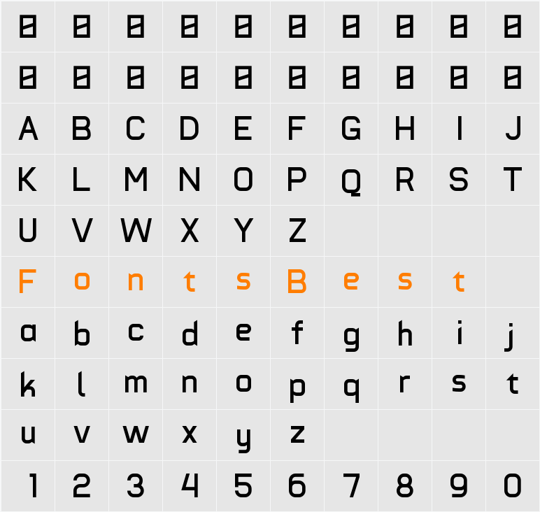 Typomoderno Character Map