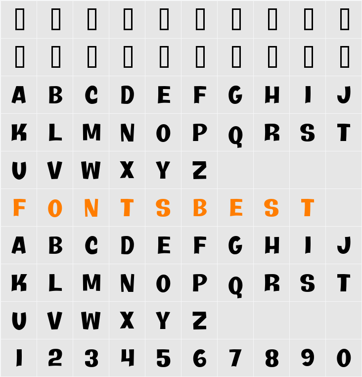 Java Kick BTN Character Map