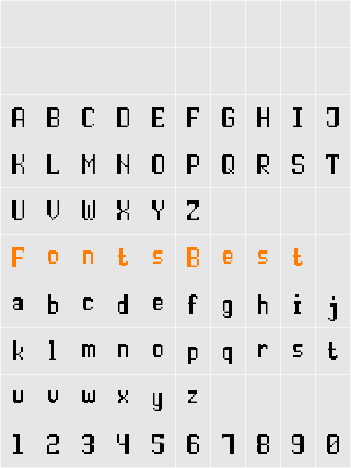 Double Pixel-7 Character Map