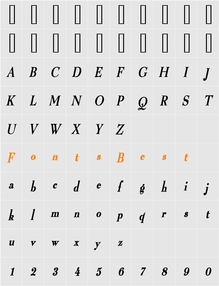Luciano Thin Character Map