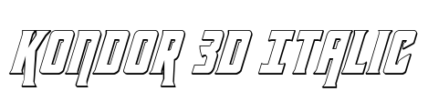 Kondor 3D Italic Font Image