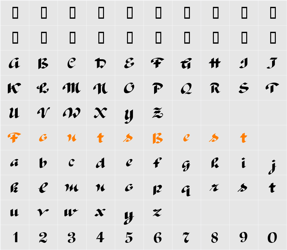 Postillion Character Map