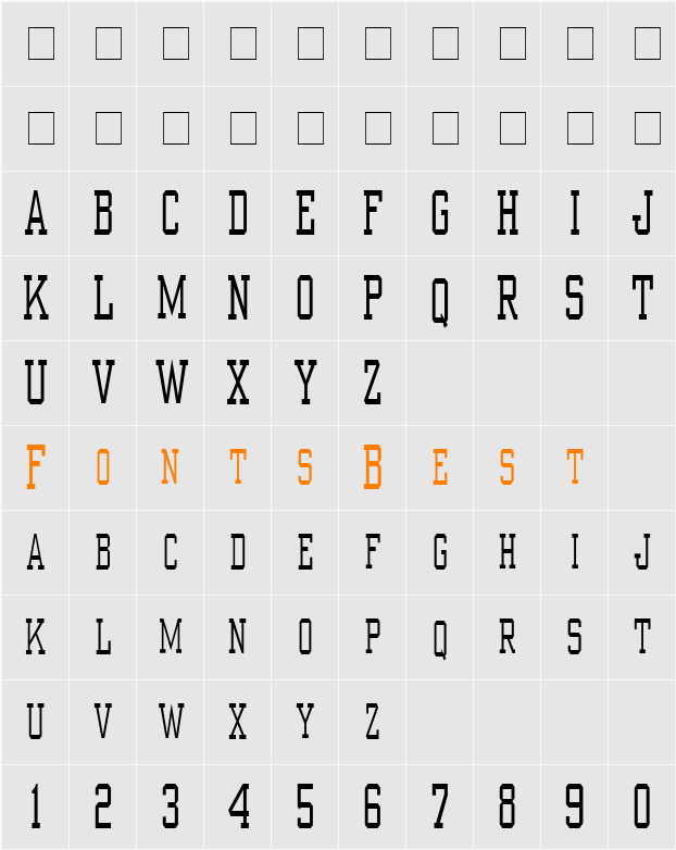 Suitcase Character Map