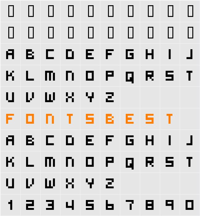 404px Character Map