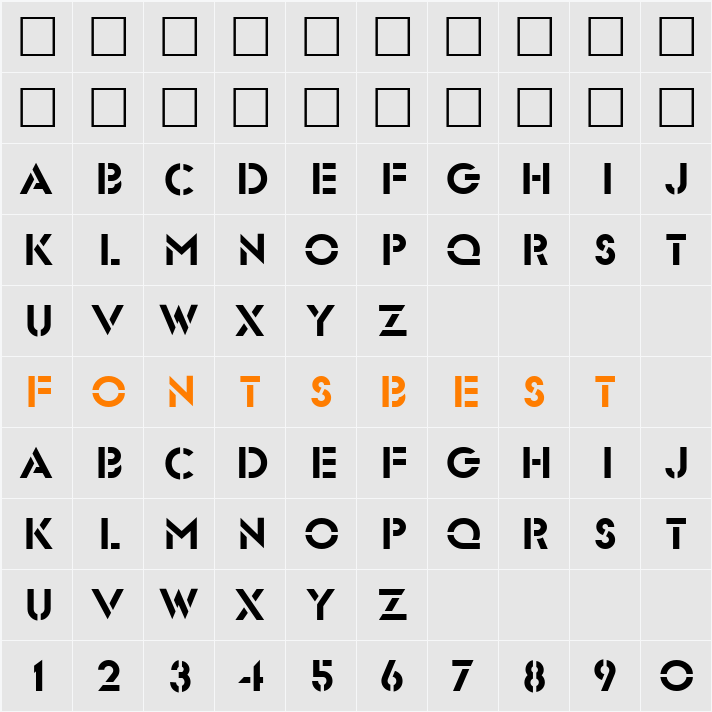 Glasten Character Map