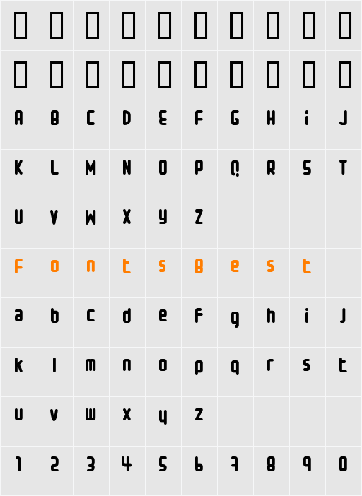 Small type Character Map