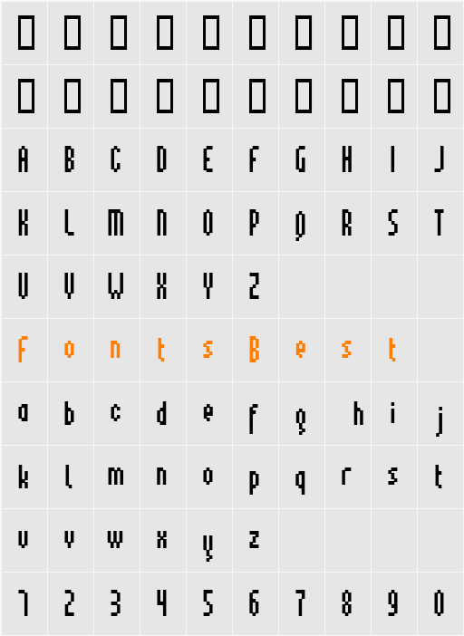 pinx Character Map