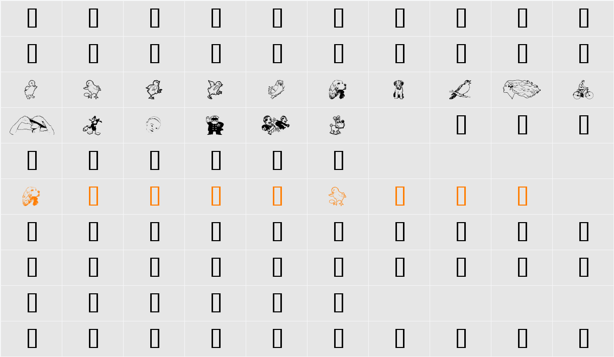LIDU Character Map