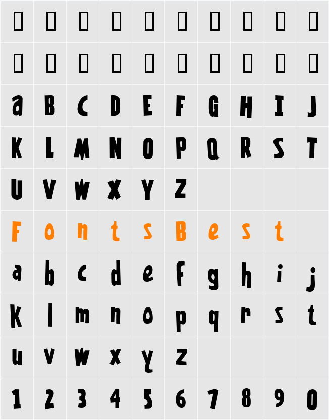 Kentuckyfried Character Map