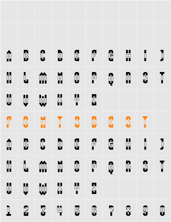 a_VizoraB&W Character Map