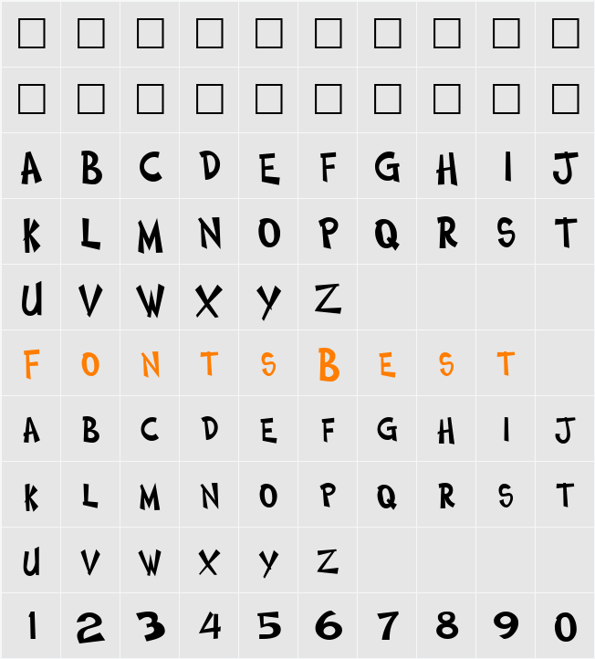 ComicType Character Map