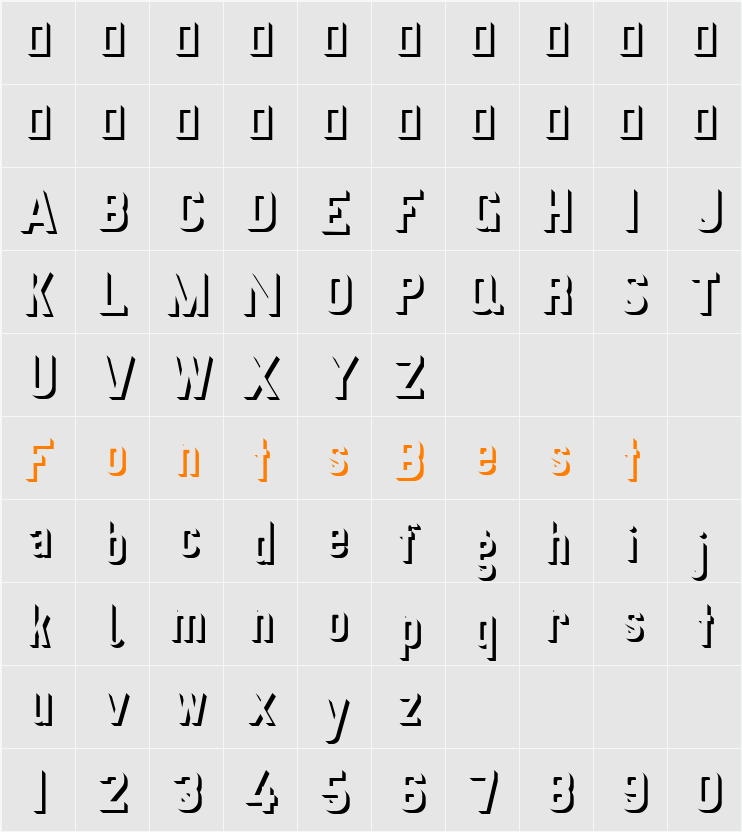 Schattern von Preussische VI 9 Character Map