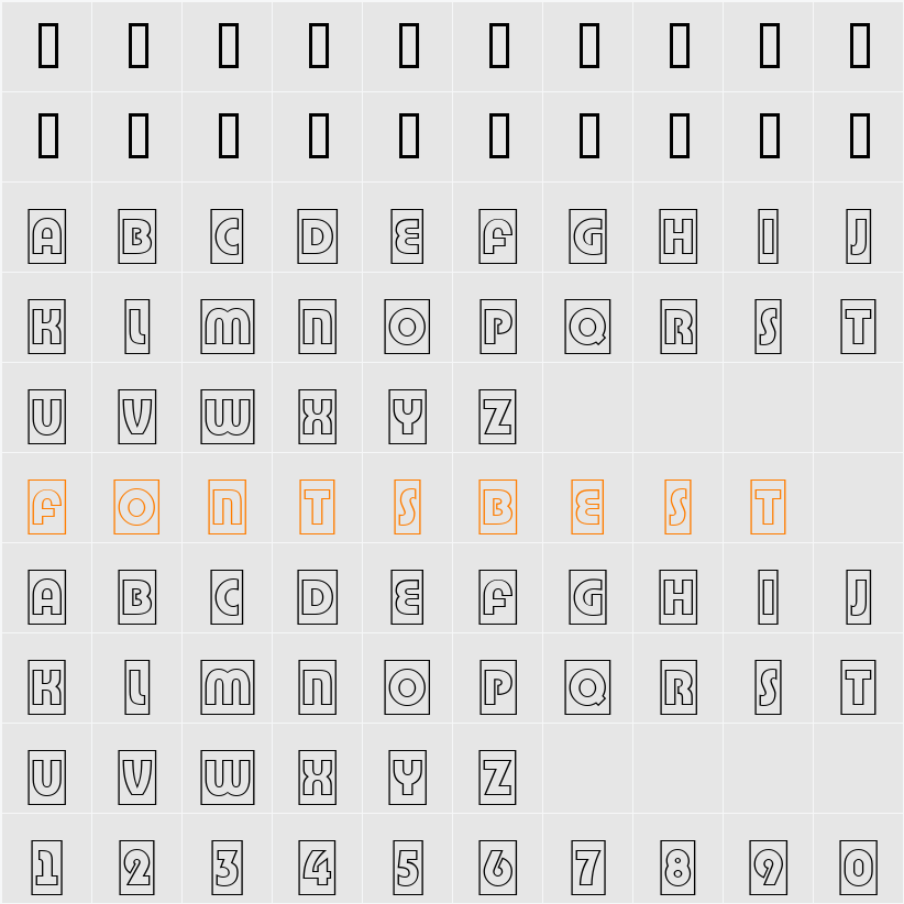 a_BighausTitulCmOtl Character Map