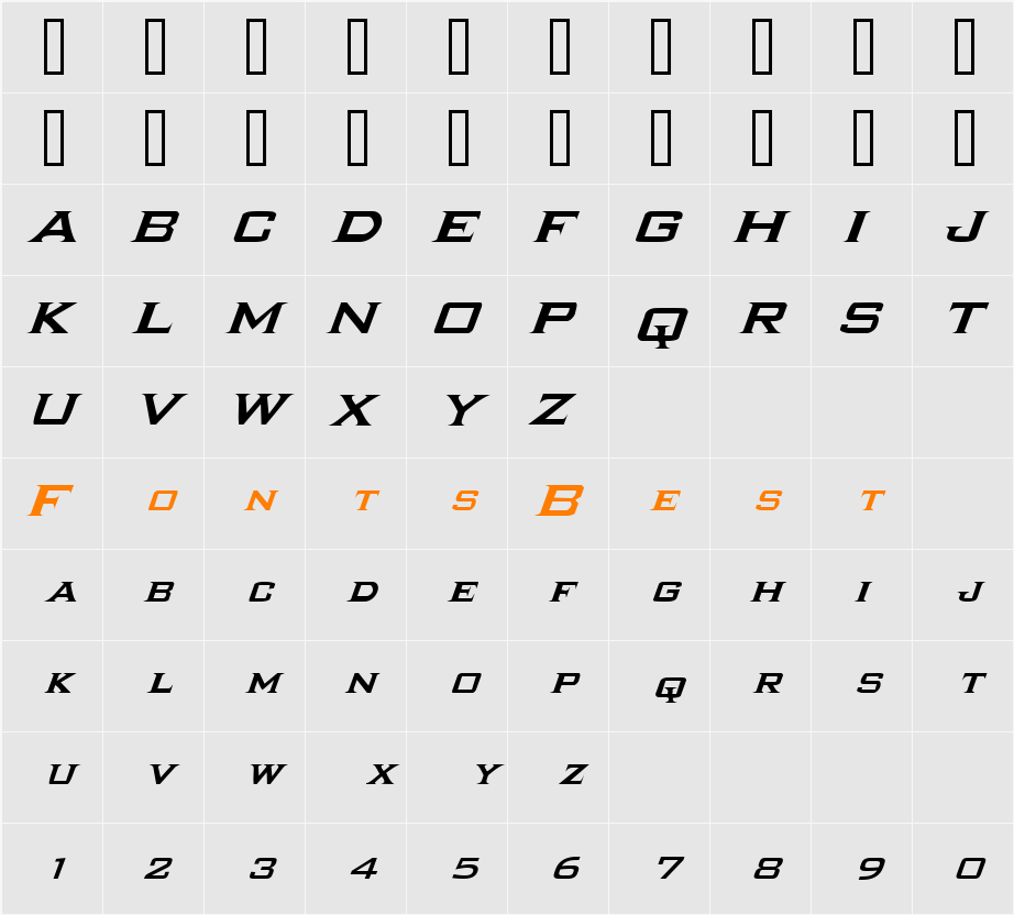 NewLifeItalics Character Map