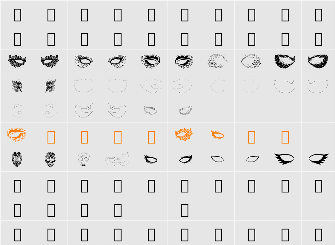 MaskbyEBO Character Map