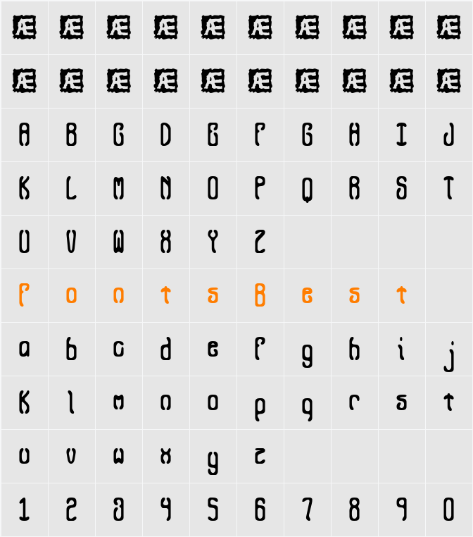 Queasy (BRK) Character Map