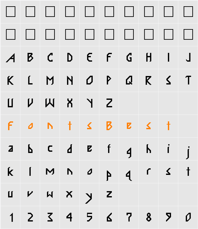 ISABELITA Character Map