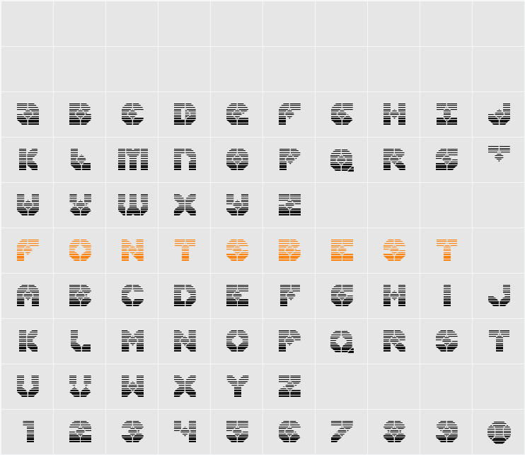Zoom Runner Gradient Character Map